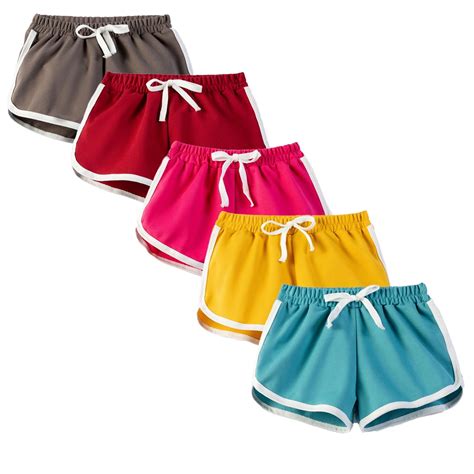 HuaAngel Girls Athletic Shorts Running Dolphin Shorts 5 Packs Sizes 4 ...