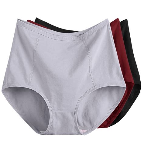 fatyb Women's Plus Size Underwear 3 Pack Cotton Briefs Underpants High ...