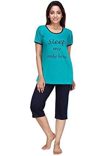 Buy Muse Top and Capri Cotton Sinker Hosiery for Women Nightwear Night ...