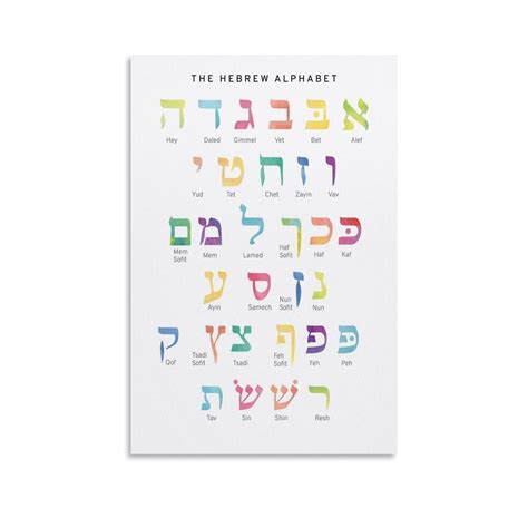 Alef Bet Chart Print, Hebrew Alphabet Chart Print, Hebrew Letters, Aleph Bet Classroom Art ...