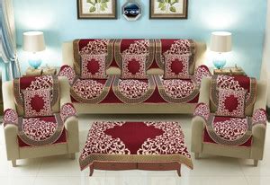 DECOR VATIKA Cotton Geometric Sofa Cover Price in India - Buy DECOR ...