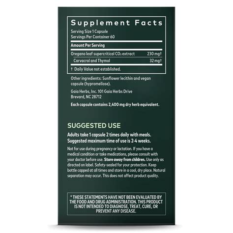 Oil of Oregano Capsules: Vegan Ancient Remedy: Gaia Herbs®