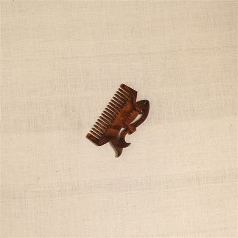 Brown Bijnor Hand Carved Sheesham Wooden Comb (Medium)