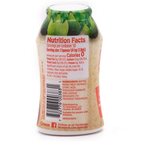 Splenda Monk Fruit Liquid Sweetener | No Calorie Liquid Sweetener ...