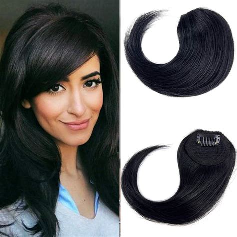 PRAVRAJYA Women Wave Side Bangs Synthetic Hair Clip in Bangs Wave ...