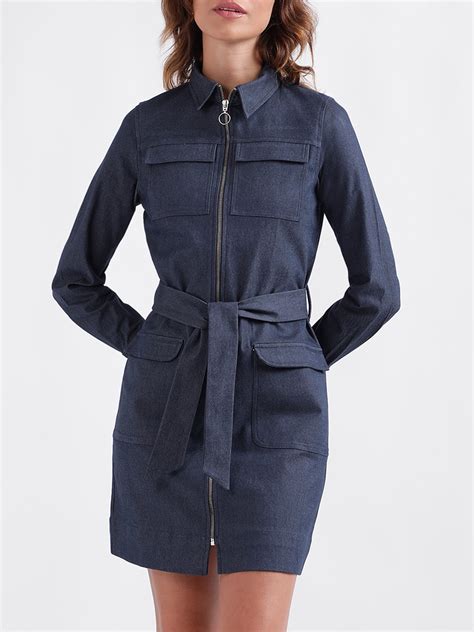 Shop Iconic Women Solid Full Sleeves Collar Dress Online – Iconic India