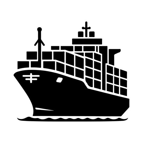 Cargo ship silhouette vector art ideal for commercial use | Premium AI ...