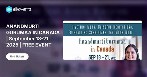 ANANDMURTI GURUMAA IN CANADA | September 18-21, 2025 | FREE EVENT, 80 ...