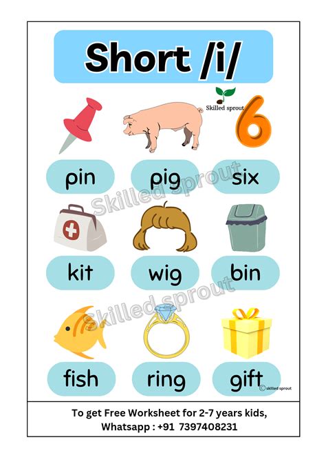 Short 'i' vowel words list, Short 'i' sound words | Phonics, English ...