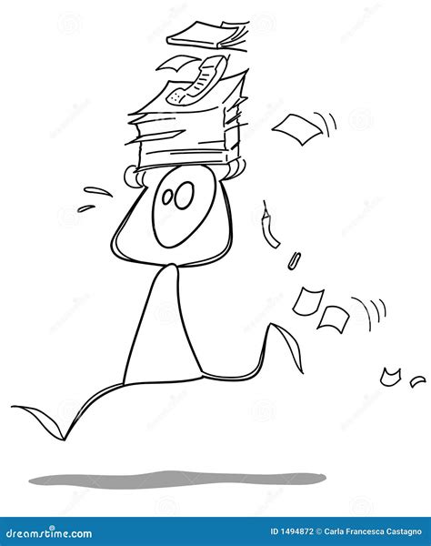 Very hard work - clip art stock illustration. Illustration of papers ...