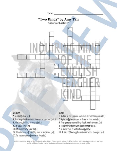 "Two Kinds" by Amy Tan Quiz, Close Reading, and Vocabulary Games Bundle ...