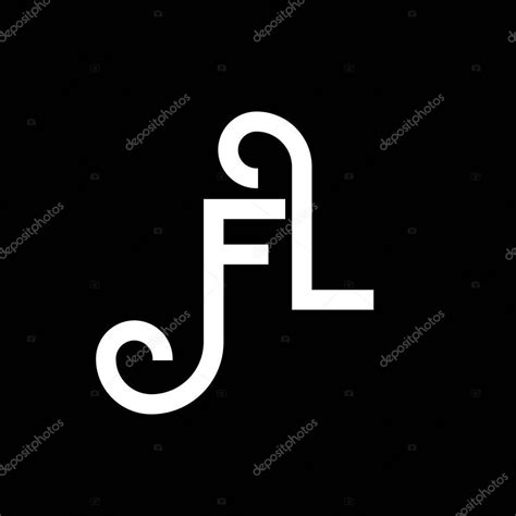 Diseño del logotipo de la letra FL sobre fondo negro. FL iniciales ...