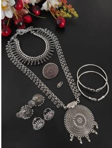 Naman Arts Brass Silver Jewellery Set Price in India - Buy Naman Arts ...