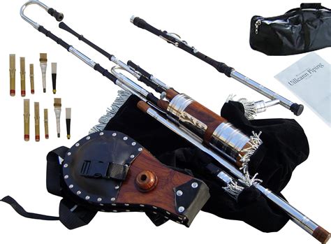 Irish Uilleann Bagpipe Half Set, African Blackwood, with 3 Keyed ...