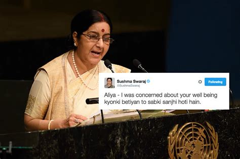 Today In Sisterhood Beyond Borders, Sushma Swaraj Helped Send 20 ...