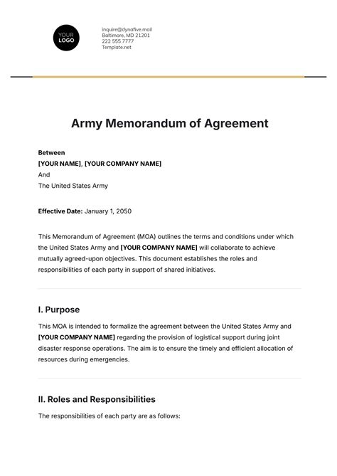 Free Memorandum of Agreement Templates, Editable and Printable