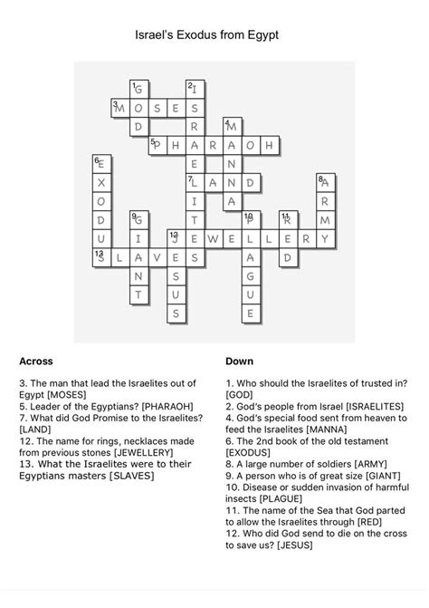 One Of 10 In Exodus Crossword - prntbl.concejomunicipaldechinu.gov.co