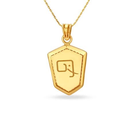 Lord Ganesh Engraved Gold Pendant