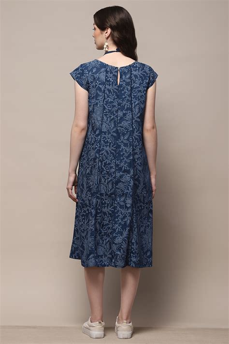 Indigo Rayon Straight Kurta at Biba India