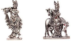9facts Set of 2 Lord Krishna Idol Krishan statue Showpiece& Lord ...