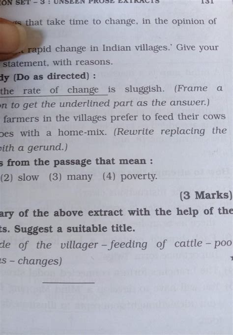 . A5. Language Study (Do as directed) : (1) However, the rate of change ...
