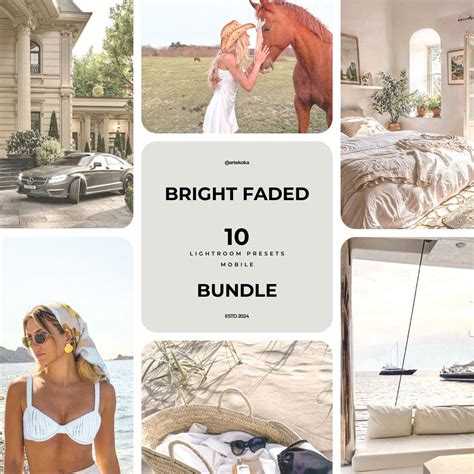 10 BRIGHT FADED Lightroom Presets Bundle | Mobile | Adobe Photoshop ...