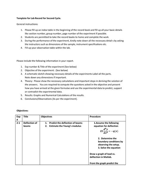 Template for Lab Record for Second Cycle - General instructions: Please ...