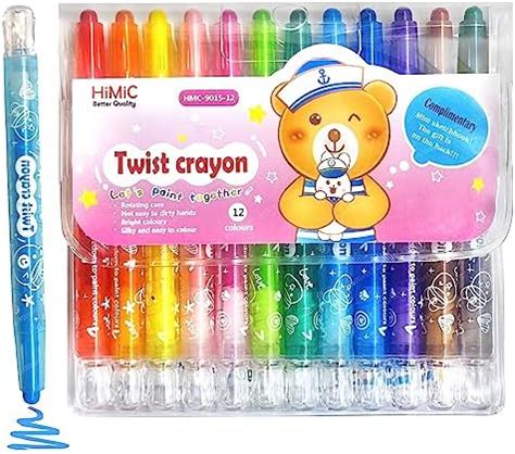 FunBlast Coloring Kit Twistable 12 Shades Rolling Crayons Pen For ...