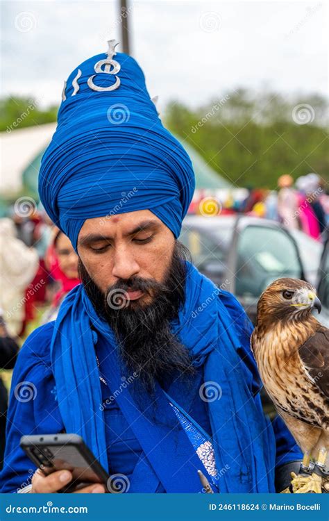Young Bearded Warrior of the Sikh Monotheism Religion in Procession ...