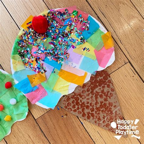 Paper Plate Ice Cream Craft - Happy Toddler Playtime | Ice cream crafts ...