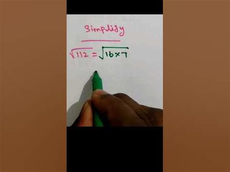 How to simplify square root of 112 #squareroot #simplify #maths # ...