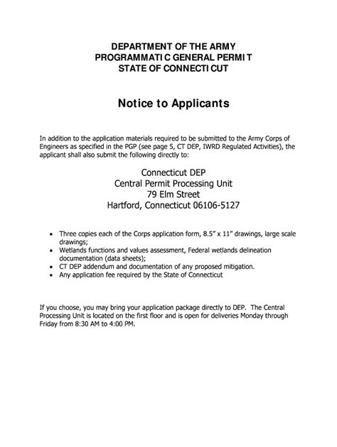 Fillable Online DEPARTMENT OF THE ARMY PROGRAMMATIC ... - CT.gov - ct ...