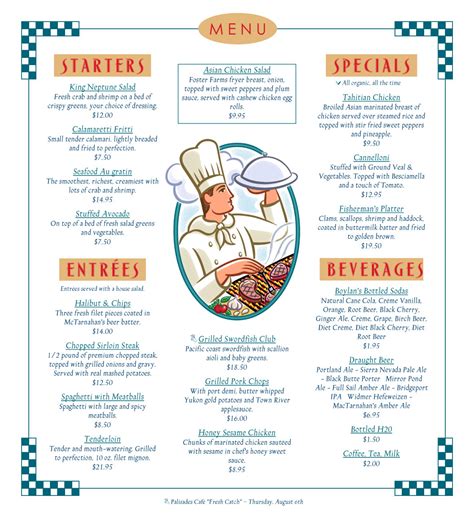 Image result for Spanish Menu Examples