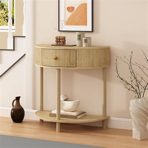 Amazon.com: Wnutrees Fluted Half Moon Console Table,Bohemia Small ...