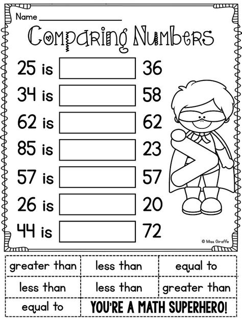 Image result for Ordering Numbers First Grade Worksheet