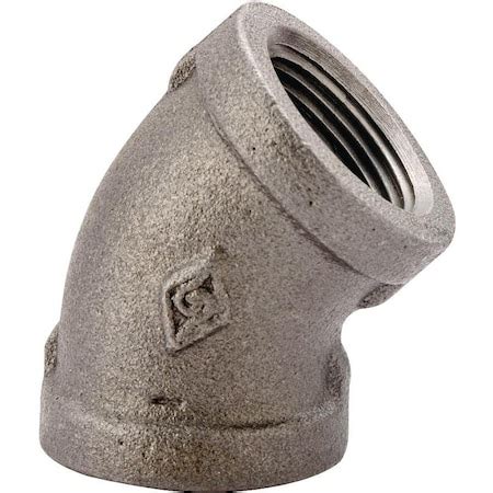 Prosource Pipe Elbow, 114 in, FIP, 45 deg Angle, Malleable Iron, SCH 40 ...