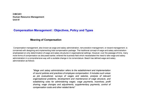 Compensation Management: Objectives, Policy and Types - The traditional ...