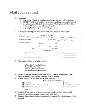 Fillable Online Request for Academic Transcript Fax Email Print - pdfFiller