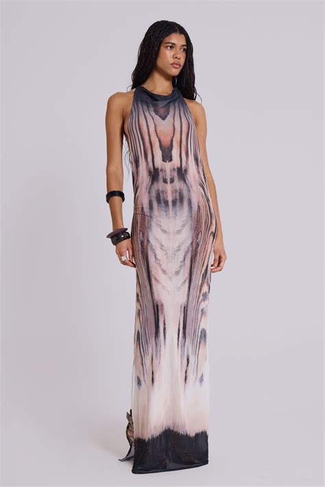 Xaviera Backless Mesh Maxi Dress | Jaded London | Clothing