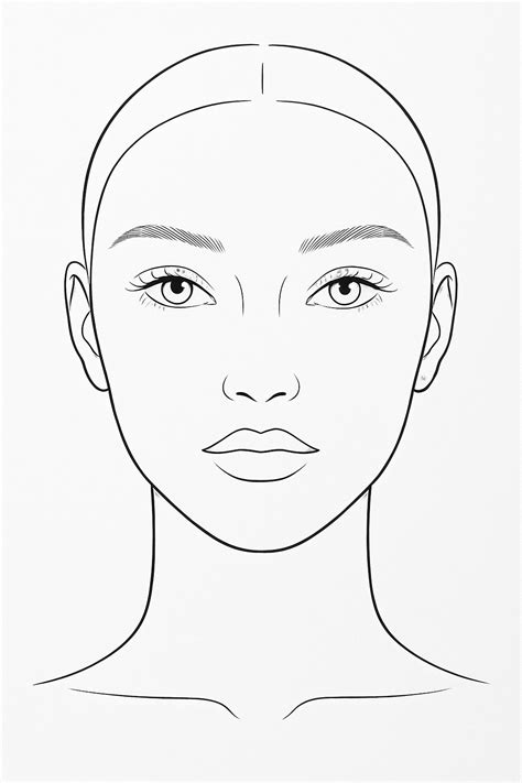 Free Face Chart Template for Makeup Practice | Printable PDF in 2025 ...