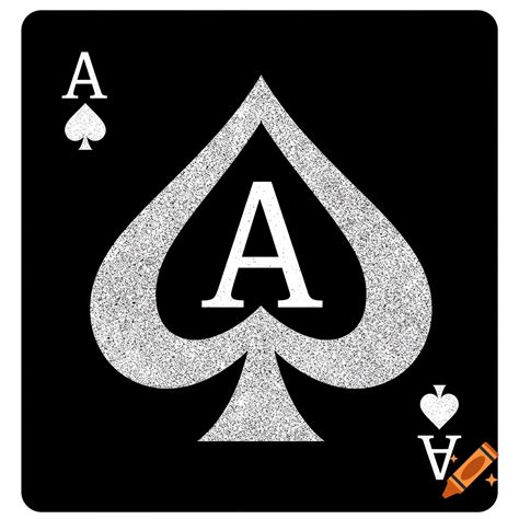 A white ace of spades symbol on a black background. on Craiyon