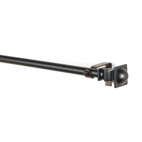 Metal Half Round Finial Extendable Curtain Rod Black 19MM (Hardware In ...