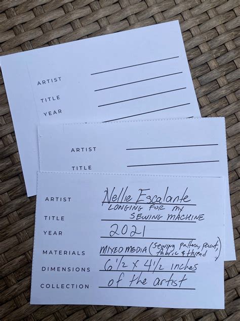 Exhibition Label for Art Show Printable, Art Exhibition Wall Cards ...