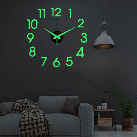 Buy YOPY 12Pcs Number Radium Green Glow Sticker Wall Clock-Plastic Foam ...