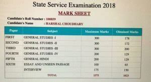 Image result for MPPSC Topper Marksheet