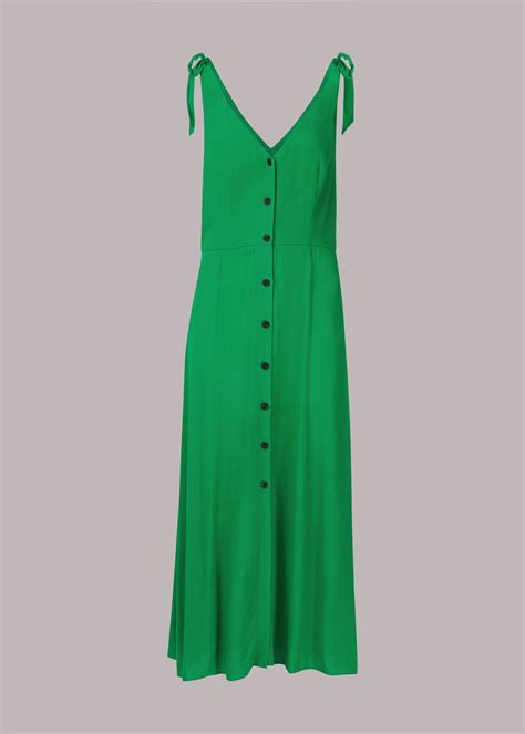 Green Hanna Tie Shoulder Dress | WHISTLES | Whistles US