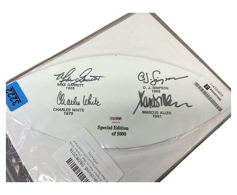 Lot - NFL “USC Heisman Trophy Running Backs - O.J. Simpson, Marcus ...