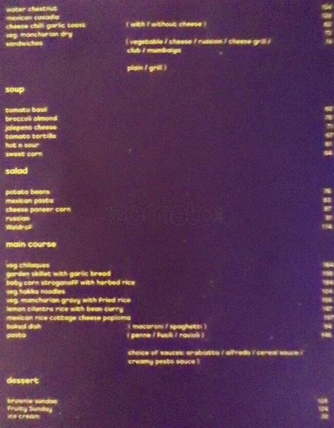 Menu at Just Hangout, Ahmedabad, Opp HL Commerce College