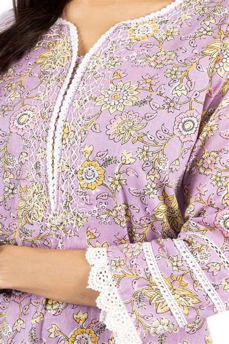 Shop Pink Pure Cotton Kurta Set With Dupatta for Women Online