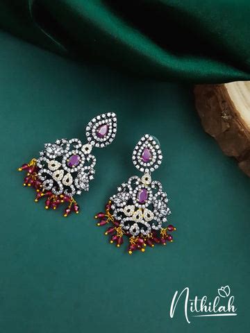 Buy American Diamond Earrings | AD Earrings - Nithilah